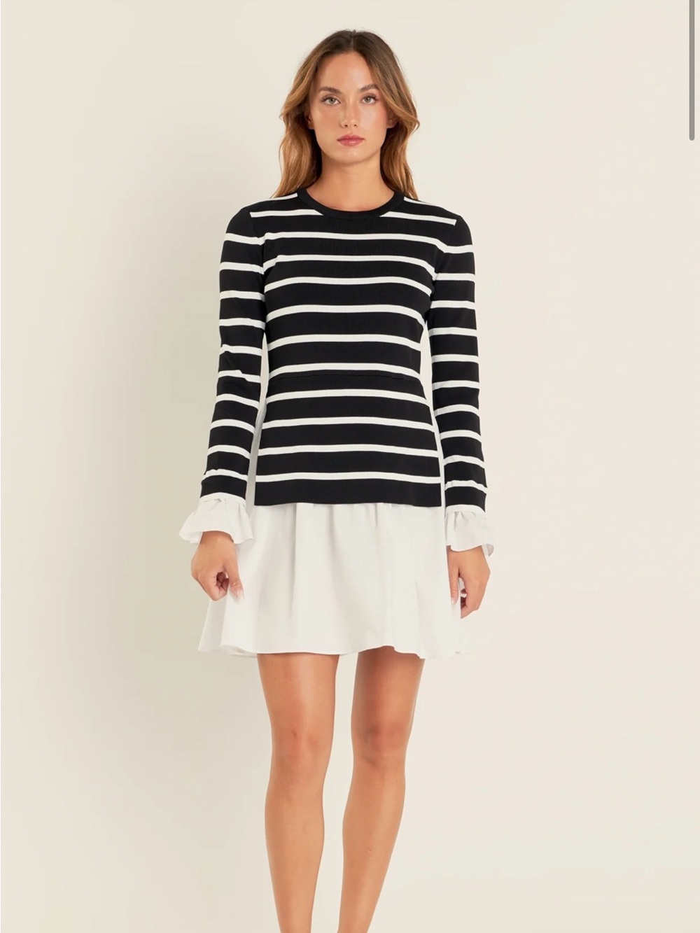 English Factory- NWT 
POPLIN COMBO KNIT MINI DRESS